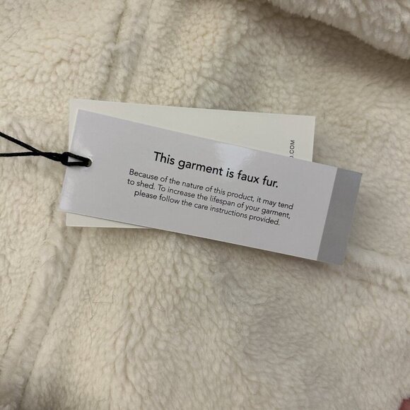 7 For All Mankind Women's Coat Size XS Metallic Silver Jacket Faux Fur NWT - Picture 5 of 16